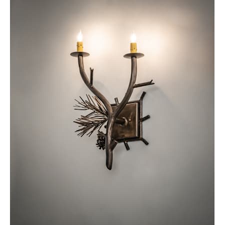 Meyda Tiffany Lone 2 Light 19" Tall Wall Sconce Antique Copper