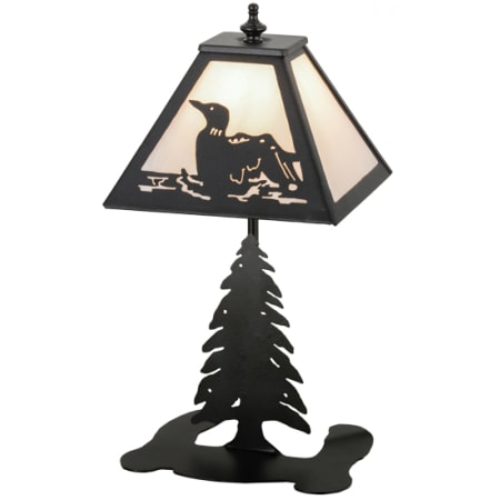 Meyda Tiffany Loon 15" Tall Buffet Table Lamp Black / White Alabaster