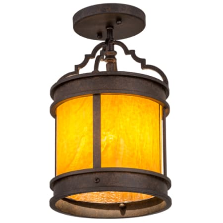 Meyda Tiffany Wyant 8" Wide Semi-Flush Ceiling Fixture Chestnut