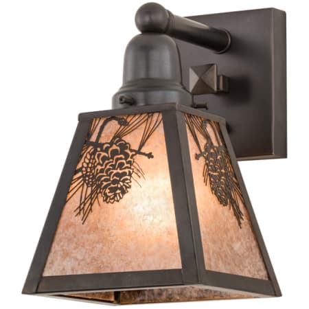 Meyda Tiffany Winter Pine 10" Tall Wall Sconce Craftsman Brown