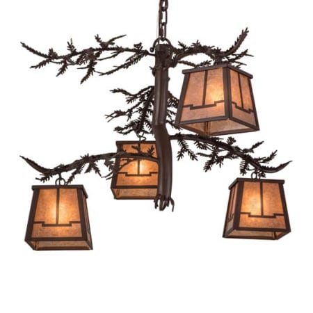Meyda Tiffany Pine Branch Valley View 4 Light 28" Wide Chandelier Cafe-Noir