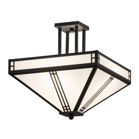 Meyda Tiffany Prairie Loft 4 Light 26" Wide Semi-Flush Ceiling Fixture - Textured Black Finish Textured Black