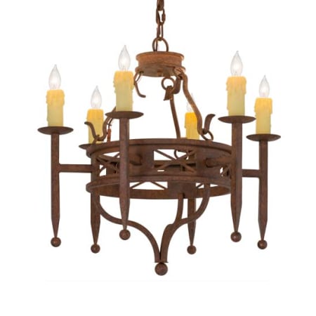 Meyda Tiffany Jasmine 6 Light 24" Wide Taper Candle Style Chandelier Rust
