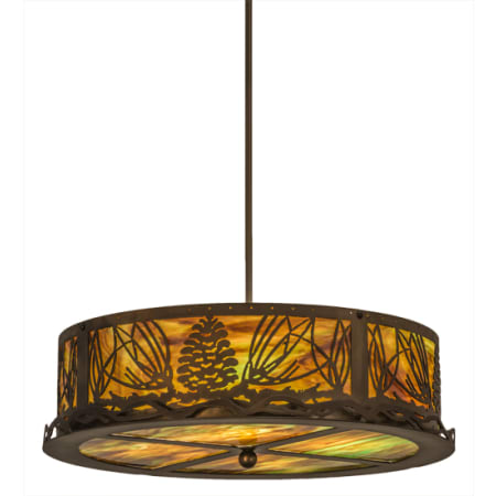 Meyda Tiffany Mountain Pine 4 Light 22" Wide Pendant Antique Copper