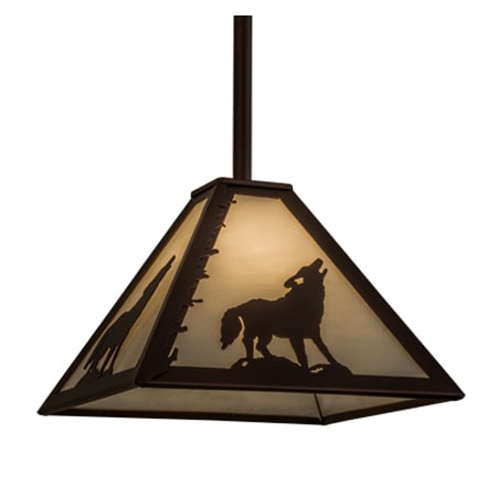 Meyda Tiffany Lone Wolf 17" Wide Pendant Mahogany Bronze