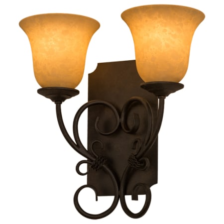 Meyda Tiffany Thierry 2 Light 14" Tall Wall Sconce Chestnut
