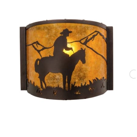 Meyda Tiffany Cowboy 10" Tall Wall Sconce Mahogany Bronze