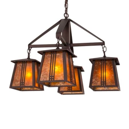 Meyda Tiffany Prairie Loft 4 Light 28" Wide Chandelier Mahogany Bronze
