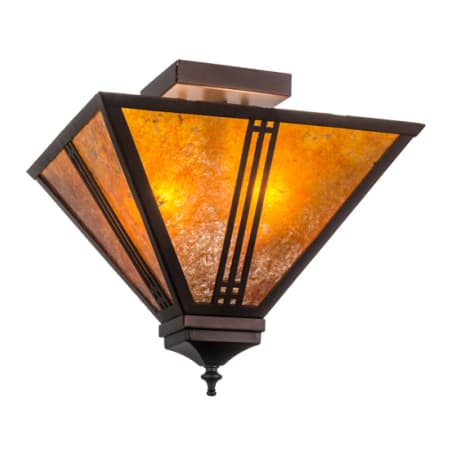 Meyda Tiffany Prairie Loft 2 Light 19" Wide Semi-Flush Ceiling Fixture Mahogany Bronze