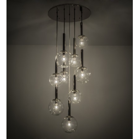 Meyda Tiffany Bola 9 Light 26" Wide Multi Light Pendant Polished Nickel