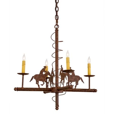 Meyda Tiffany Cowboy 4 Light 26" Wide Taper Candle Style Chandelier Rust