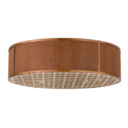 Meyda Tiffany Cilindro Gator 10 Light 44" Wide Flush Mount Drum Ceiling Fixture Transparent Copper