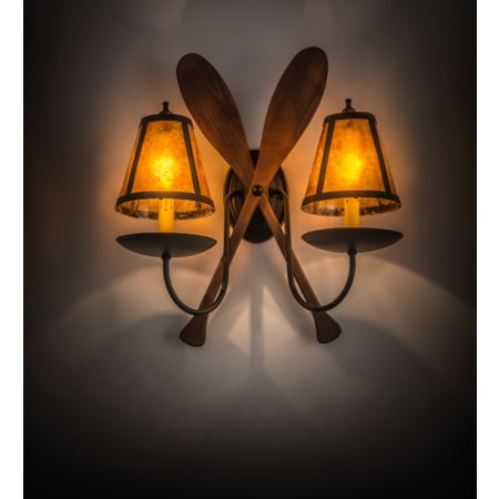 Meyda Tiffany Paddle 2 Light 19" Tall Wall Sconce Textured Black