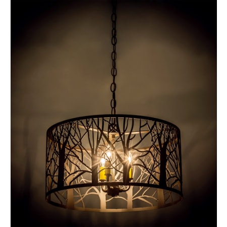 Meyda Tiffany Winter Maple 3 Light 20" Wide Taper Candle Pendant Oil Rubbed Bronze