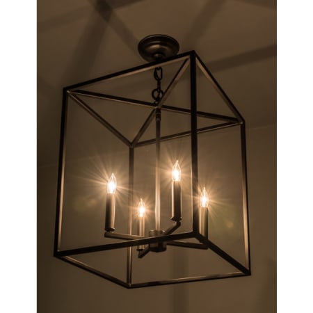 Meyda Tiffany Kitzi 4 Light 23" Wide Taper Candle Pendant Wrought Iron