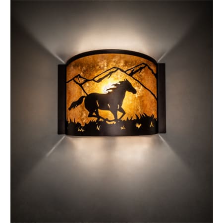 Meyda Tiffany Running 10" Tall Wall Sconce Mahogany Bronze