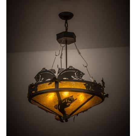 Meyda Tiffany Catch of the Day 4 Light 27" Wide Pendant Oil Rubbed Bronze