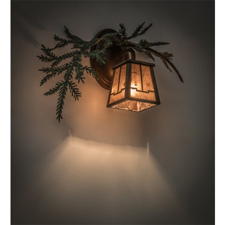 Meyda Tiffany Pine 9" Tall Wall Sconce Timeless Bronze