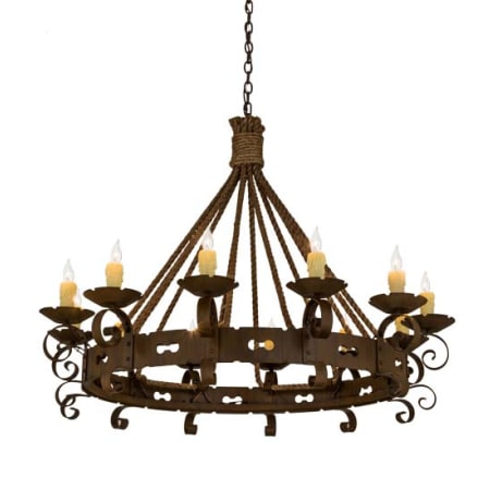 Meyda Tiffany Goulaine Corde 12 Light 48" Wide Taper Candle Style Chandelier Rust / Custom