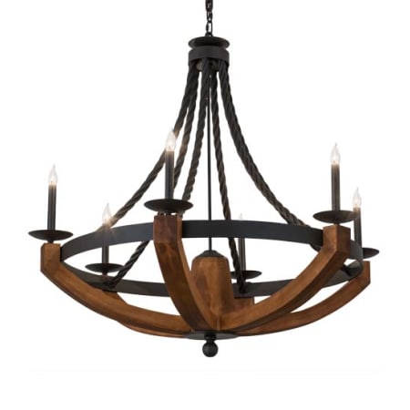 Meyda Tiffany Doyle 6 Light 42" Wide Taper Candle Style Chandelier Wrought Iron