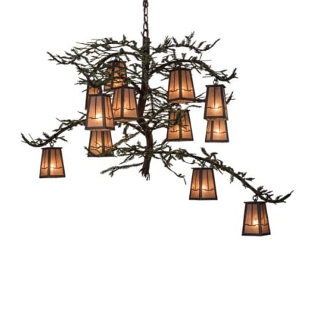 Meyda Tiffany Pine Branch Valley View 12 Light 52" Wide Chandelier Timeless Bronze / Cafe-Noir