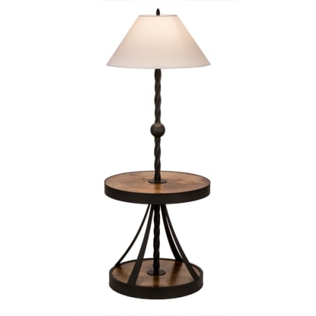 Meyda Tiffany Achse 58" Tall Dual Function Floor Lamp Natural Wood / Oil Rubbed Bronze