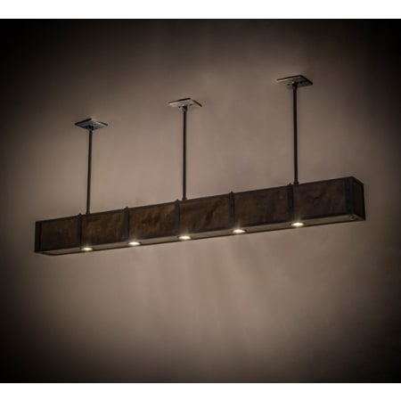 Meyda Tiffany Giradeau 9 Light 72" Wide Linear Pendant Natural Wood