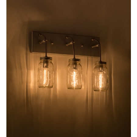 Meyda Tiffany Mason Jar 3 Light 18" Wide Vanity Light Sparkle Silver