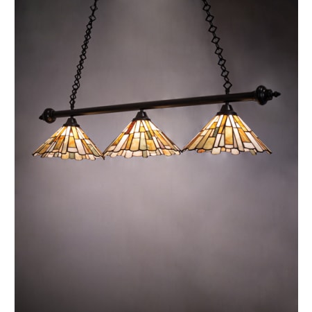 Meyda Tiffany Jadestone 3 Light 47" Wide Linear Pendant Timeless Bronze