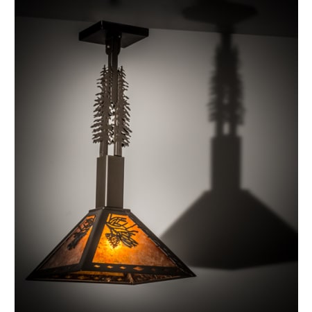 Meyda Tiffany Tall Pines 17" Wide Pendant Oil Rubbed Bronze
