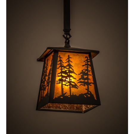 Meyda Tiffany Tall Pines 10" Wide Pendant Wrought Iron