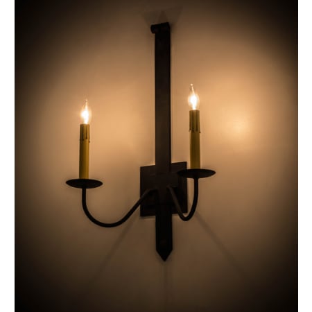 Meyda Tiffany Primitive 2 Light 24" Tall Wall Sconce Costello Black