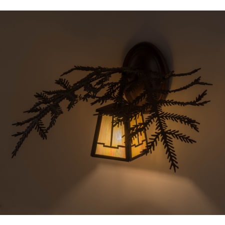 Meyda Tiffany Pine Branch 9" Tall Wall Sconce Cafe Noir