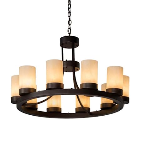 Meyda Tiffany Loxley 10 Light 6" Wide Ring Chandelier Mahogany Bronze
