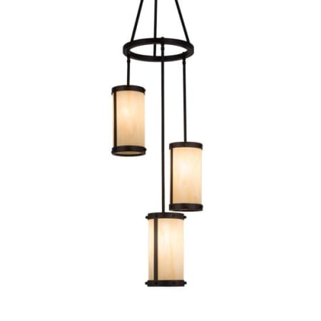 Meyda Tiffany Cartier 3 Light 18" Wide Multi Light Pendant Mahogany Bronze