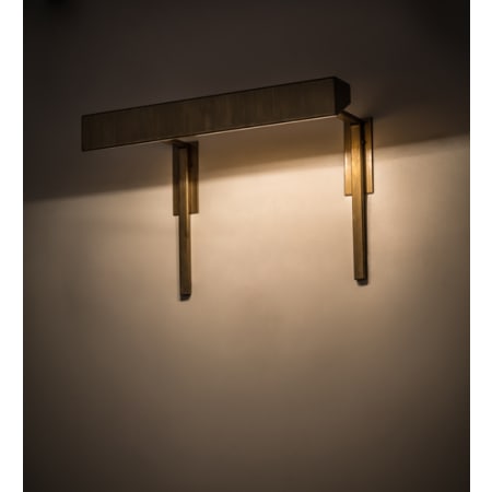 Meyda Tiffany Edge Picture 2 Light 11" Tall Wall Sconce Brass