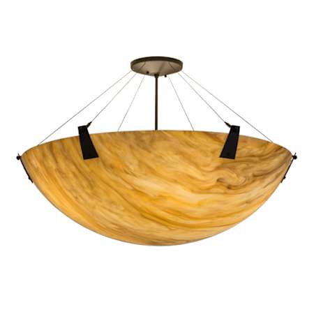 Meyda Tiffany Araneta 4 Light 37" Wide Semi-Flush Bowl Ceiling Fixture - Oil Rubbed Bronze Finish - GU24 Bulb Base Oil Rubbed Bronze