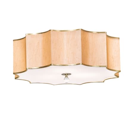 Meyda Tiffany Arevik 3 Light 22" Wide Semi-Flush Drum Ceiling Fixture Antique Brass