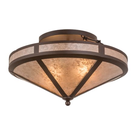 Meyda Tiffany Craftsman Prime 2 Light 22" Wide Semi-Flush Ceiling Fixture - Cafe-Noir Finish Cafe-Noir