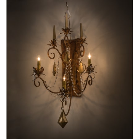 Meyda Tiffany Minuet 3 Light 40" Tall Wall Sconce Autumn Leaf