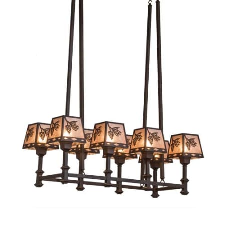 Meyda Tiffany Balsam Pine 8 Light 38" Wide Linear Chandelier Cafe-Noir