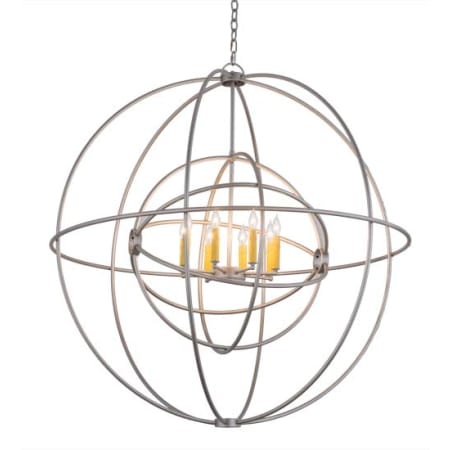 Meyda Tiffany Atom Enerjisi 8 Light 43" Wide Taper Candle Globe Chandelier Nickel