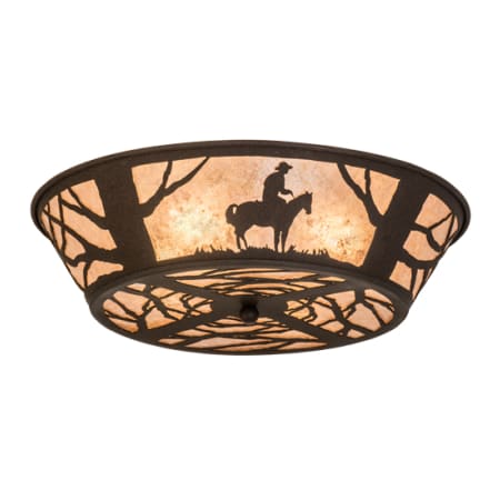 Meyda Tiffany Cowboy 4 Light 22" Wide Semi-Flush Ceiling Fixture Dark Roast