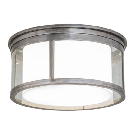 Meyda Tiffany Cilindro Campbell 3 Light 19" Wide Flush Mount Drum Ceiling Fixture with Clear Idalight Outer and Statuario Idalight Inner Shade - Steel Finish Steel