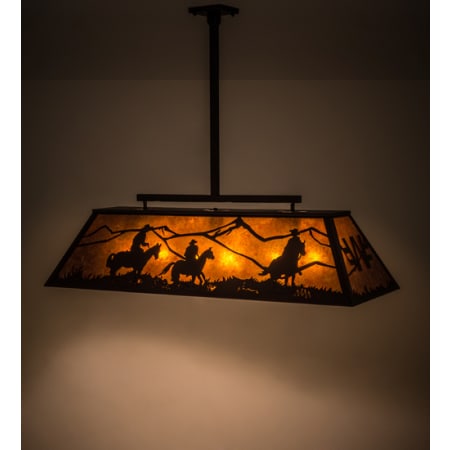 Meyda Tiffany Personalized 9 Light 48" Wide Linear Pendant Mahogany Bronze
