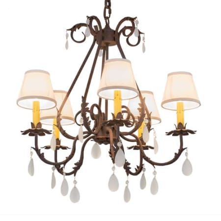 Meyda Tiffany Chantilly 5 Light 25" Wide Chandelier Rust / Crystal