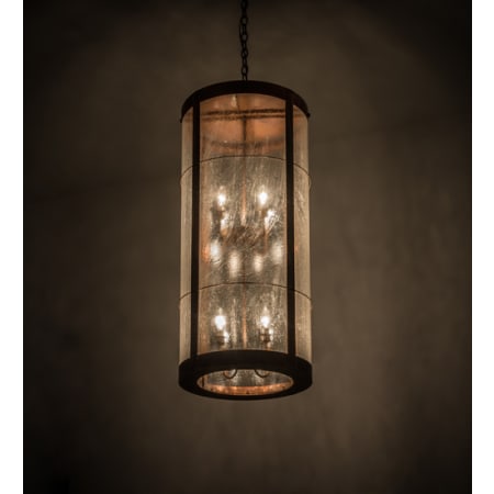 Meyda Tiffany Villa 8 Light 18" Wide Taper Candle Pendant Vintage Copper