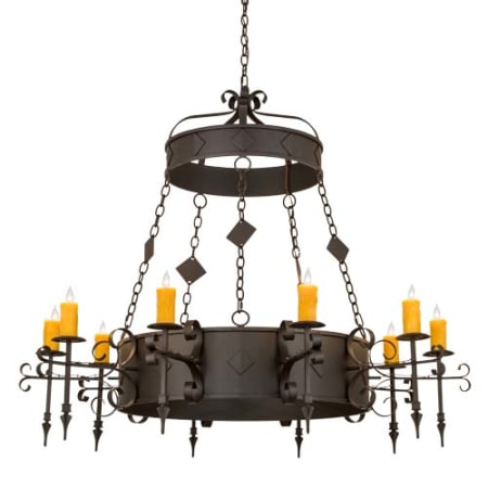 Meyda Tiffany Diamante 10 Light 54" Wide Taper Candle Style Chandelier Oil Rubbed Bronze
