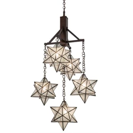 Meyda Tiffany Moravian 5 Light 30" Wide Chandelier Mahogany Bronze