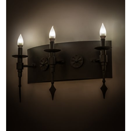 Meyda Tiffany Warwick 3 Light 12" Tall Wall Sconce Costello Black